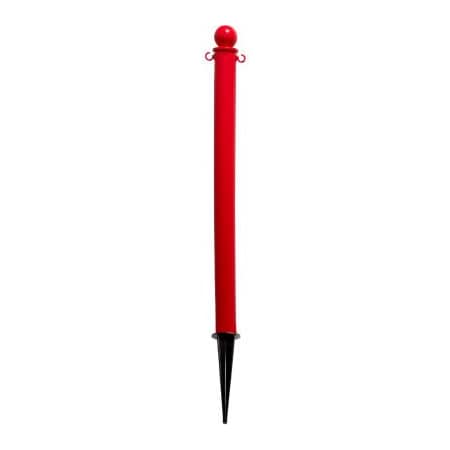 Gec Global Industrial Plastic Ground Pole 35inH Red 708553RD